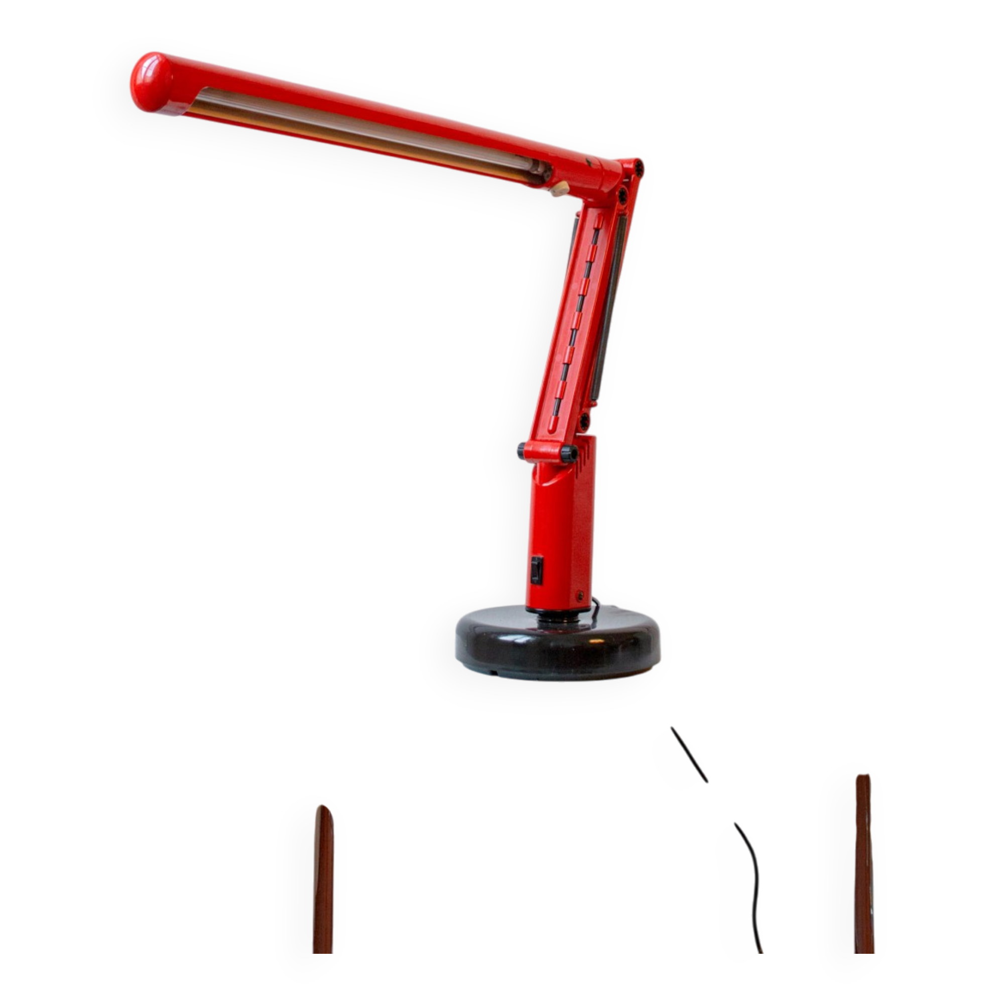 Vintage desk lamp Lucifer red by Tom Ahlström & Hans Ehrich p