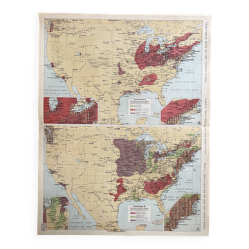 Old map Industries of the United States | Steel, Textiles, Chemicals