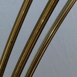 Floor lamp arc 3 globes, Space age in brass and marble by Goffredo Reggiani 1960