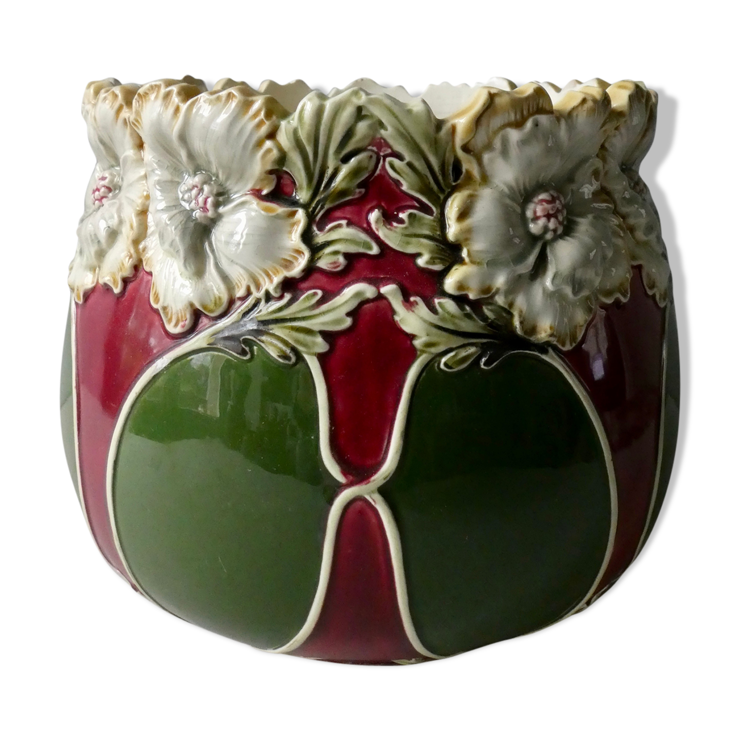 Dabbling pot cover, flower decoration, 1900