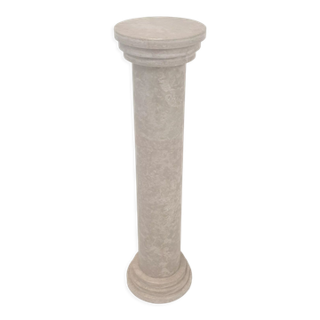 Italian travertine side table or pedestal, 1980's