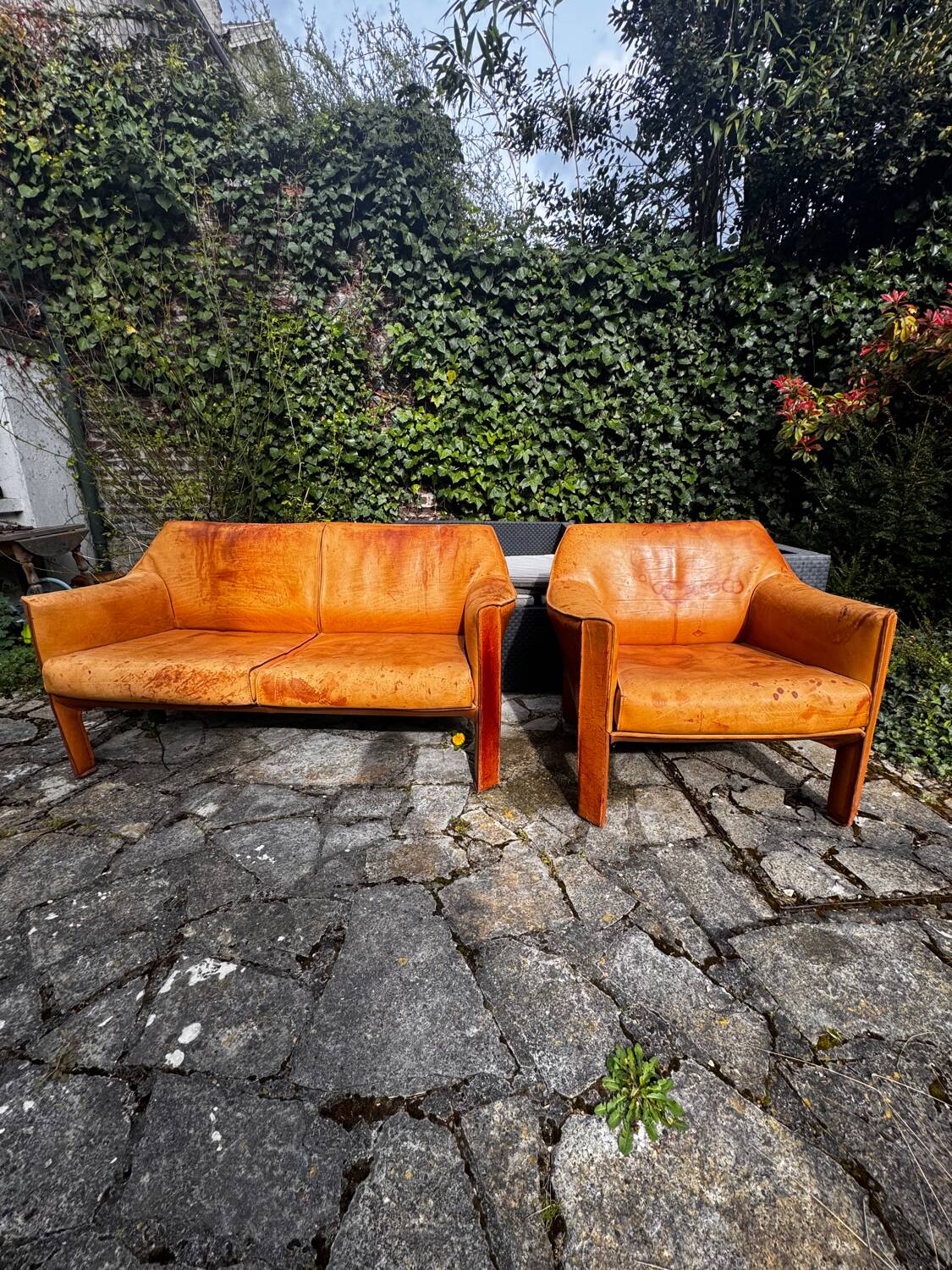 Canapé et fauteuil CAB415 de Mario Bellini pour Cassina