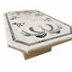Table basse années 70-80 marqueterie de marbre tessellé -décor florale