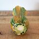 Vintage French Majolica Style Ceramic Corn Vase: 1950s Barbotine Pottery