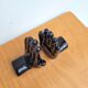 Pair of vintage black ceramic hand bookends