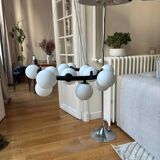 Lustre design à led en métal avec plusieurs boules en verre magic