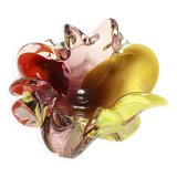 Grand cendrier/vide-poche en verre de Murano polychrome, attribué à Toso, Italie