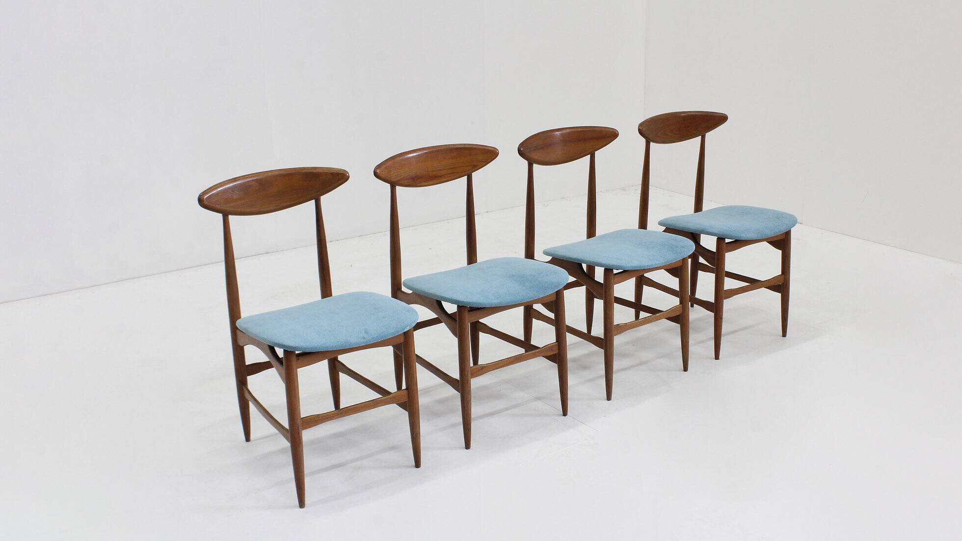 Vintage mid-century Italian dining room chairs 1960s, set of 4