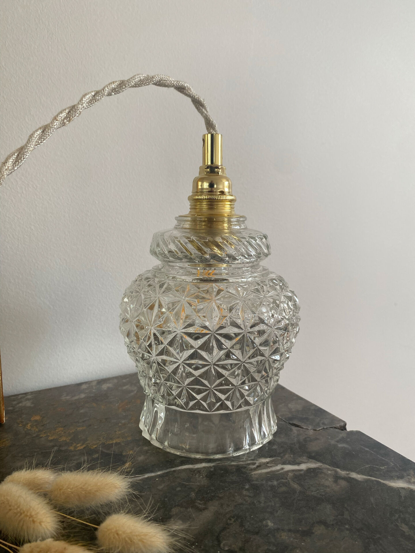 Baladeuse globe vintage en verre 