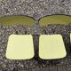 Yellow Formica chairs with compass legs, 1950s
