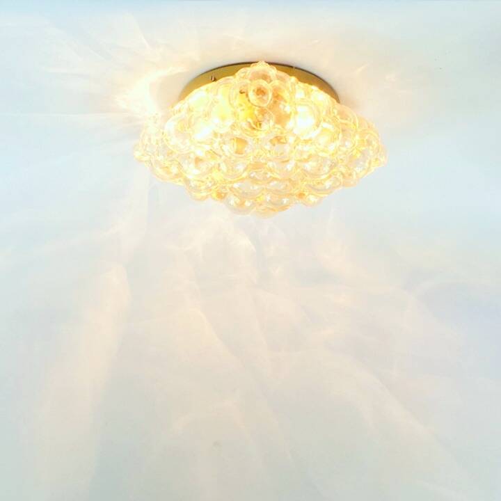 Large Amber Bubble Glass Ceiling Light by Helena Tynell for Limburg, 1960s