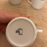 Set of Portuguese porcelain cups and saucers