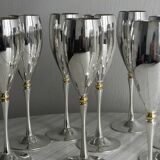 11 silver plated champagne flutes