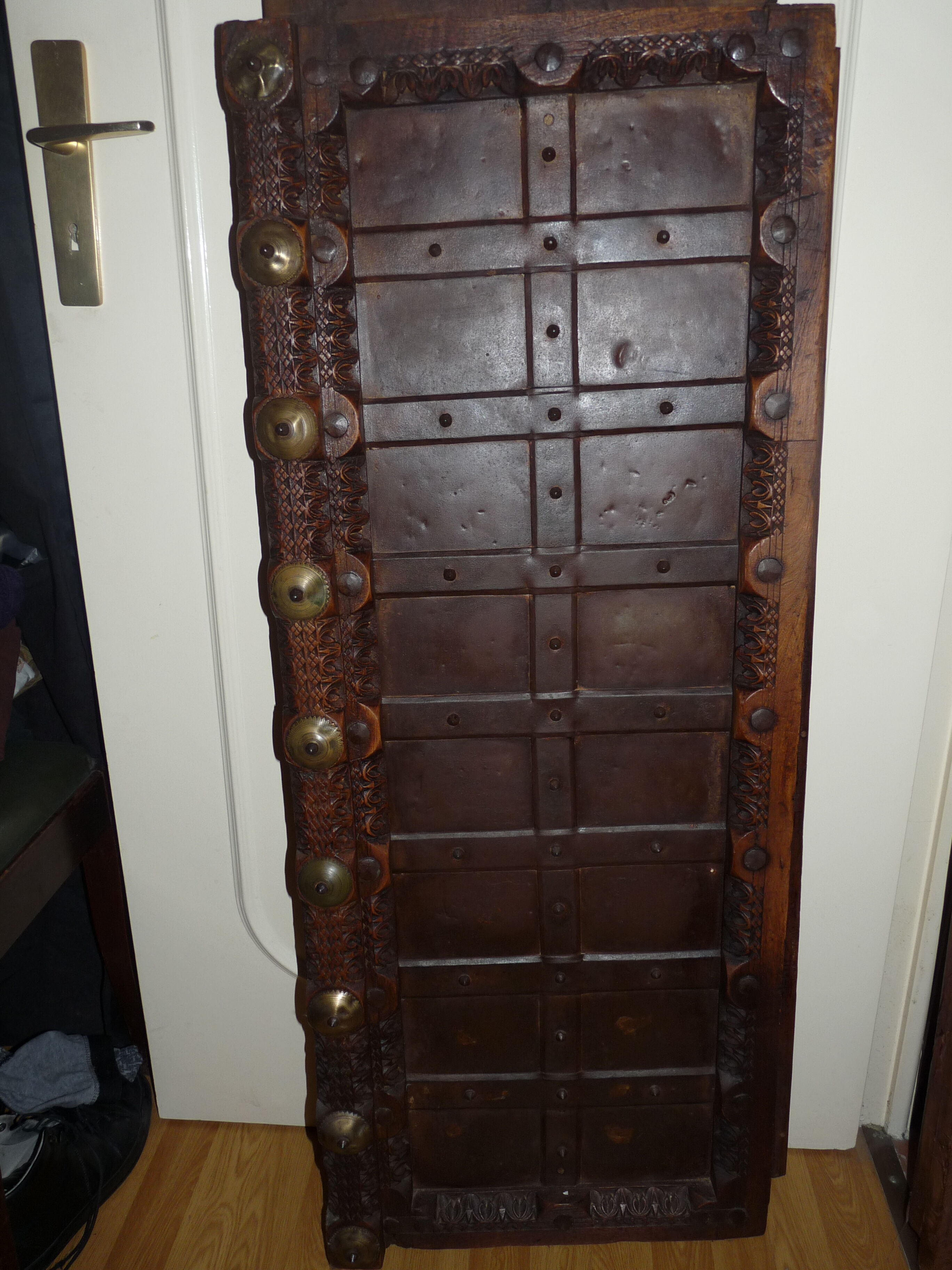 Antique Indian door, carved and decorated