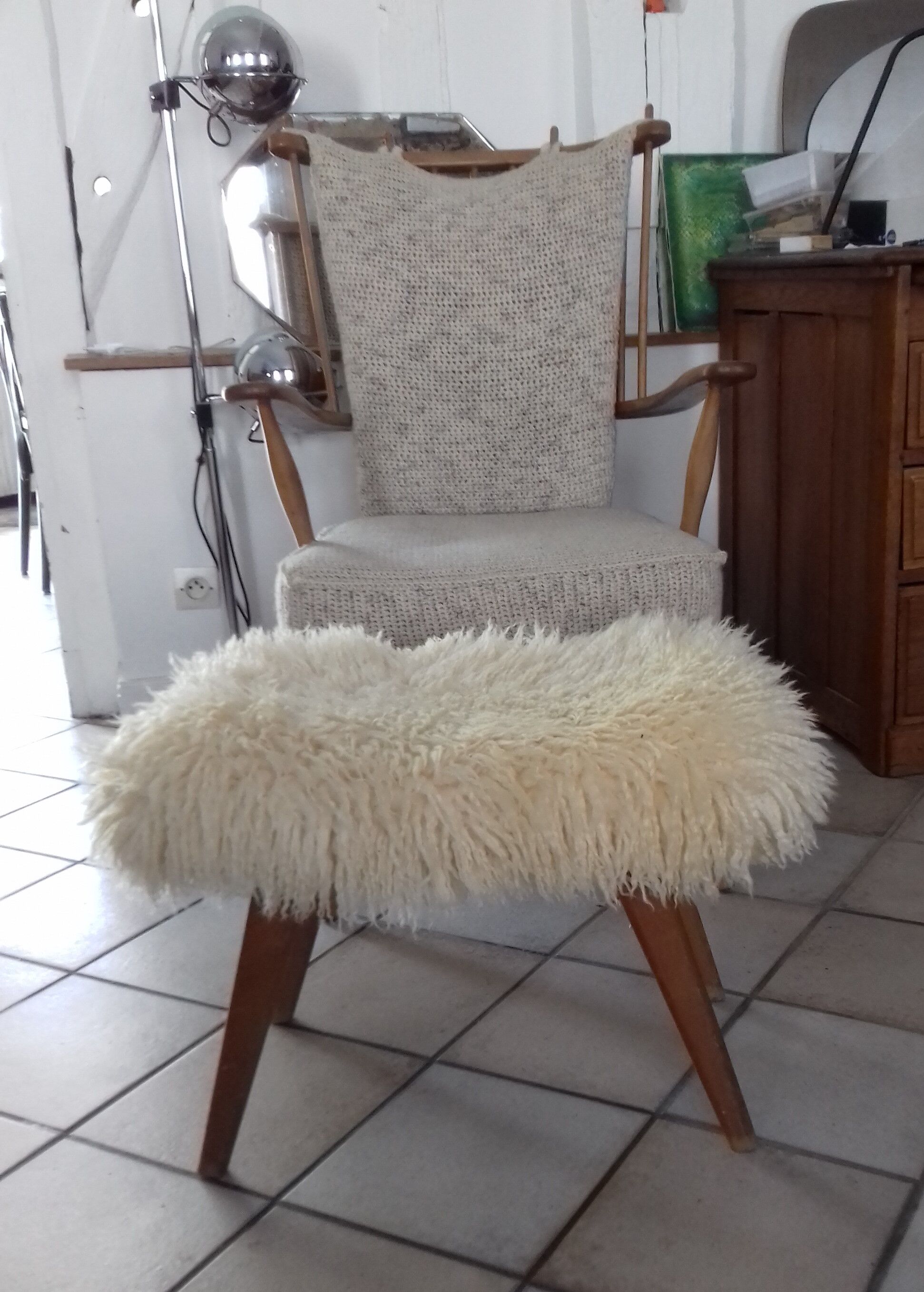 Footrest sheepskin