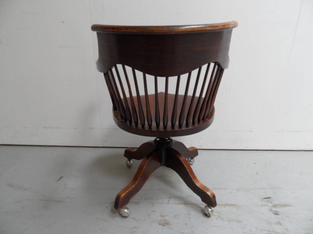 Antique oak office armchair