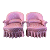 Paire de fauteuils crapaud style Napoléon III