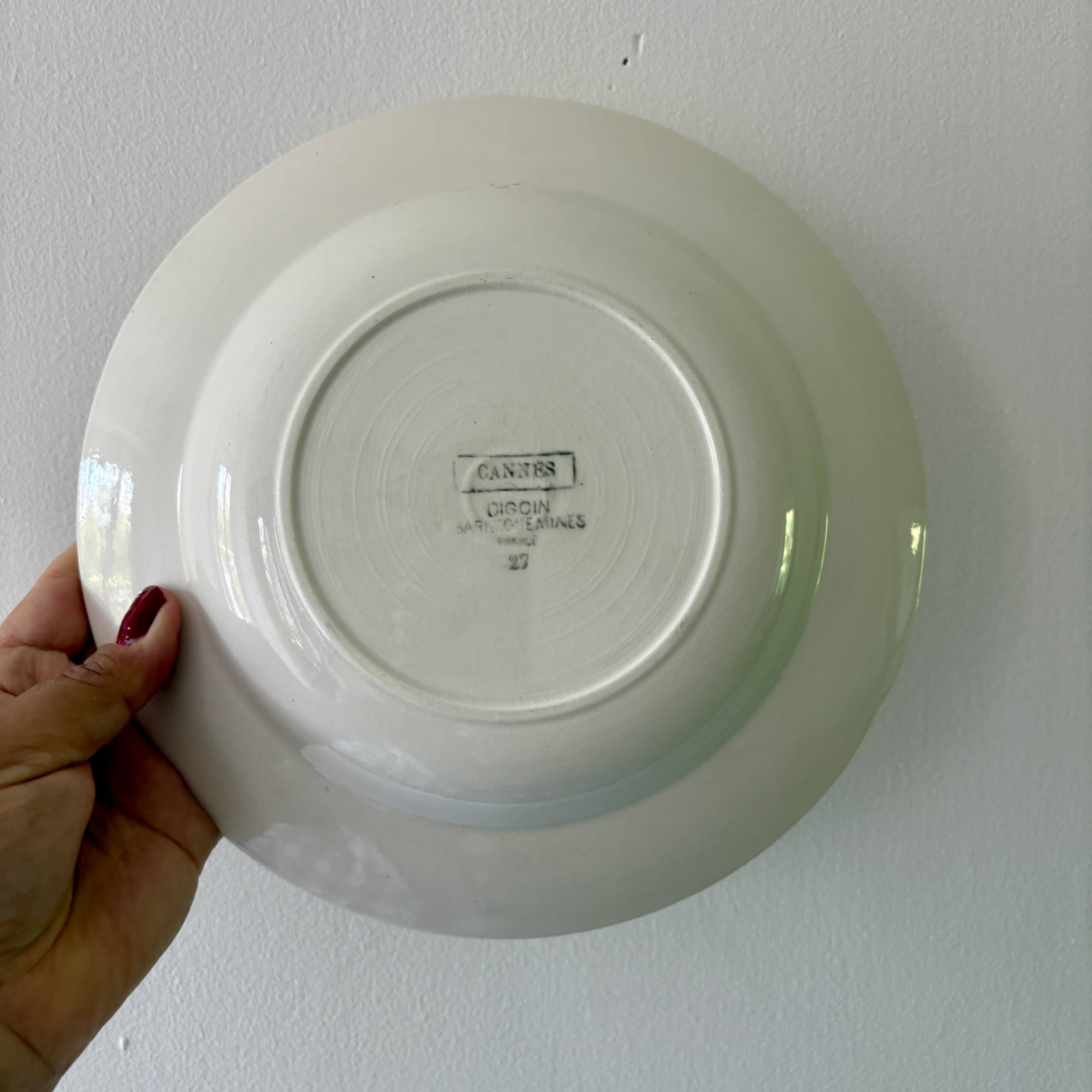 Set of 8 vintage soup plates - Janine and Cannes model by Digoin Sarrr