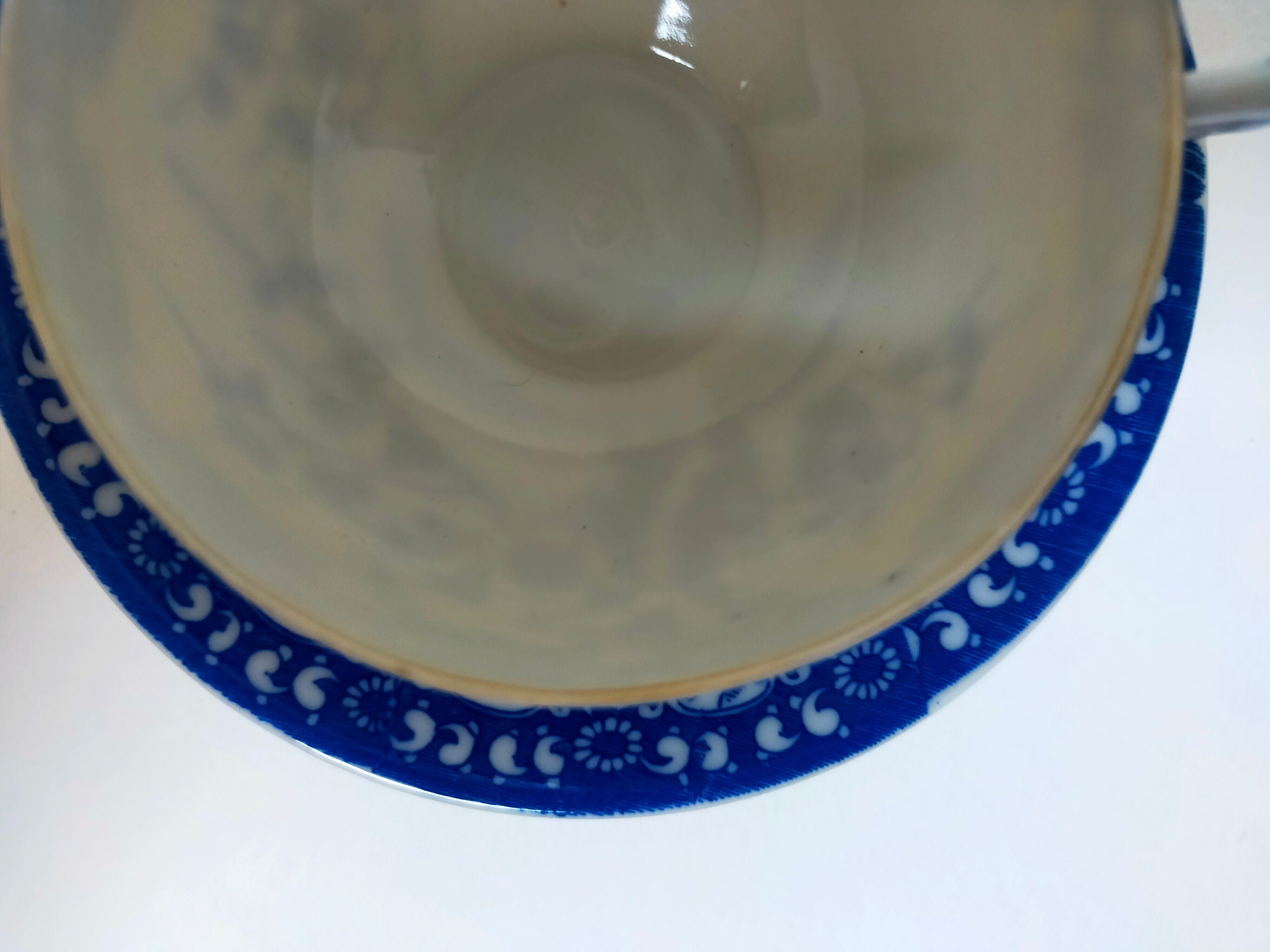 tea cup and Japanese saucer in blue and white porcelain