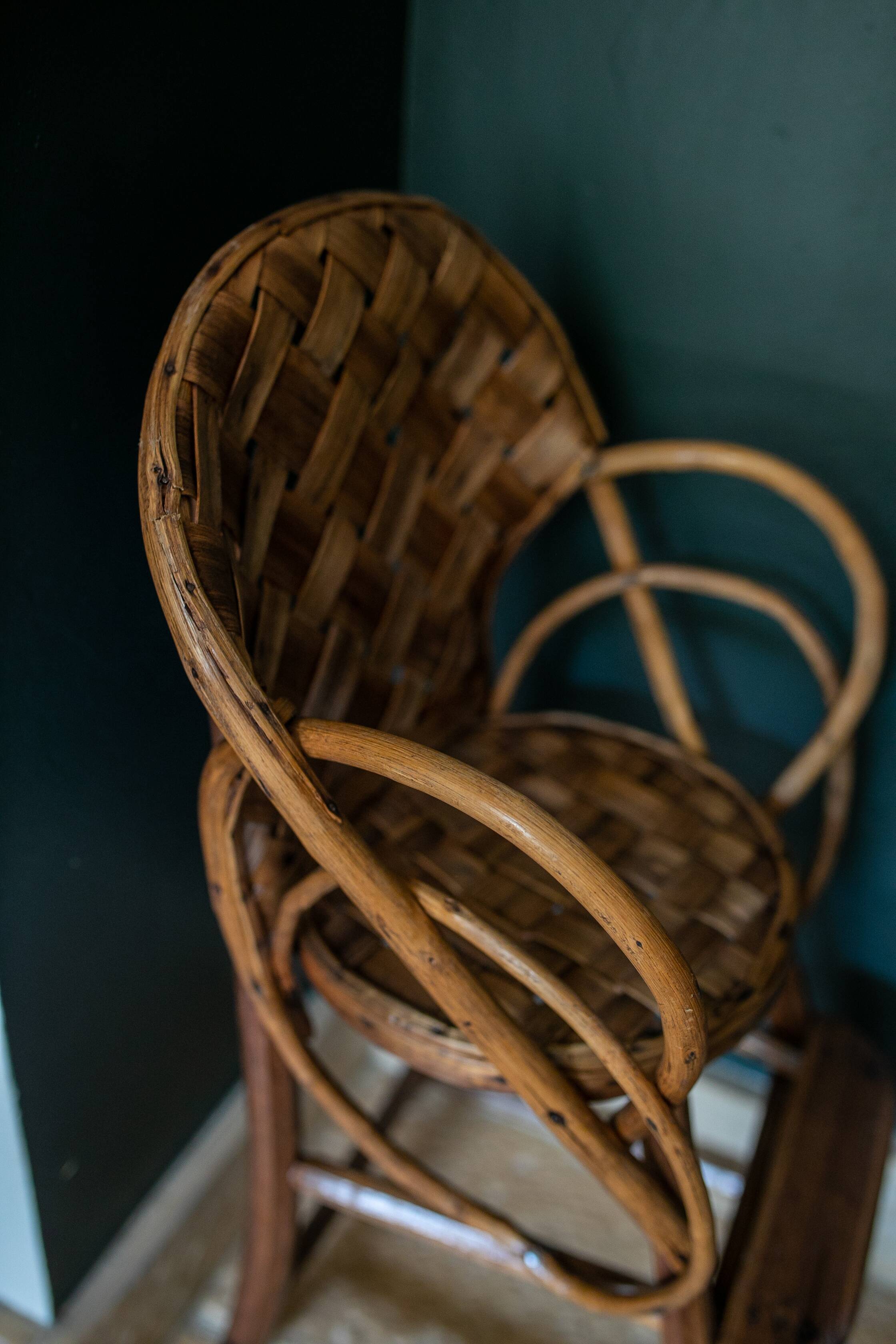 Chaise haute en rotin