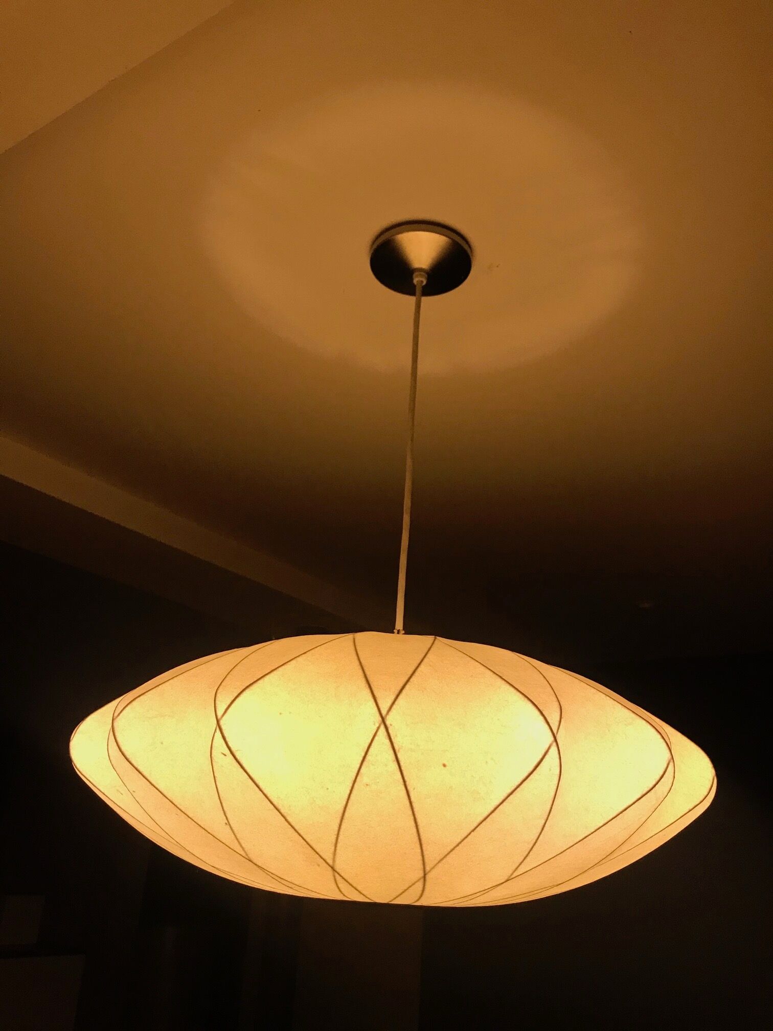 Bubble hanging lamp by George Nelson, edited by Modernica Los Angeles 1952