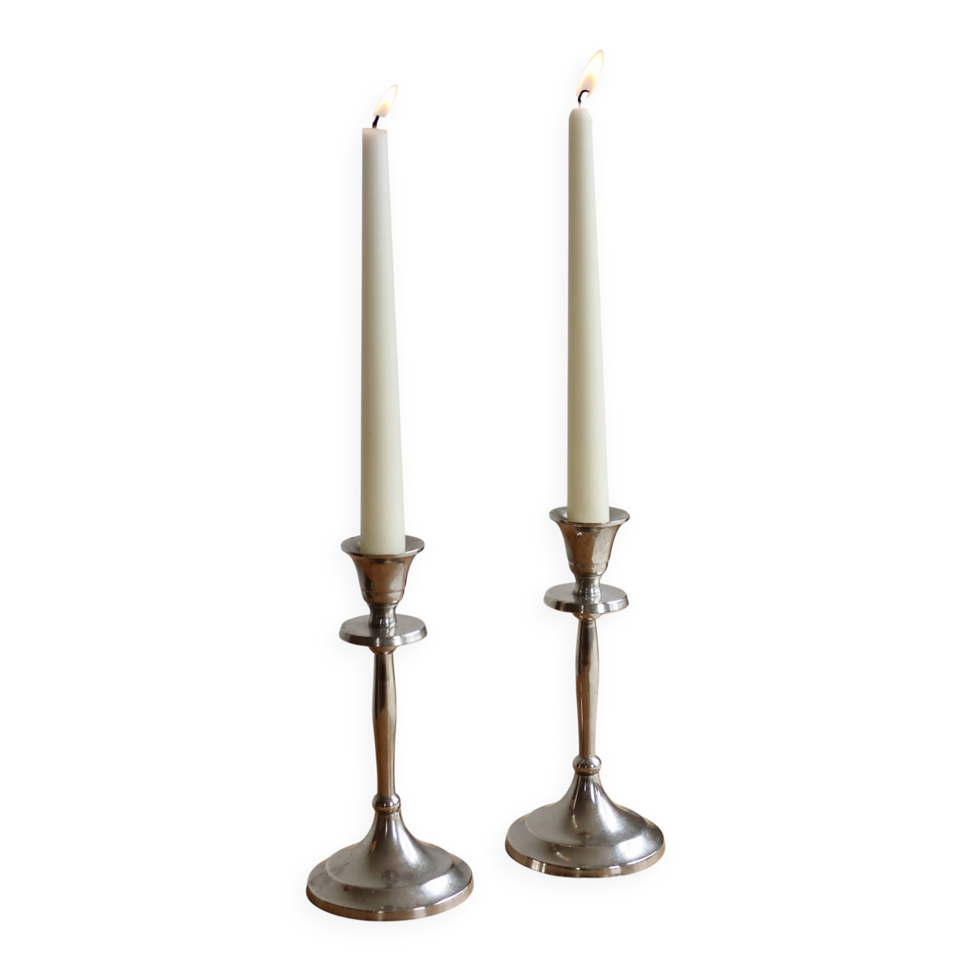 Pair of vintage silver-plated candlesticks
