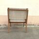 1950s armchair in solid teak and cotton rope