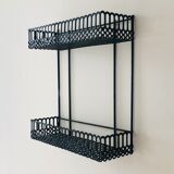 Vintage black metal wall shelf