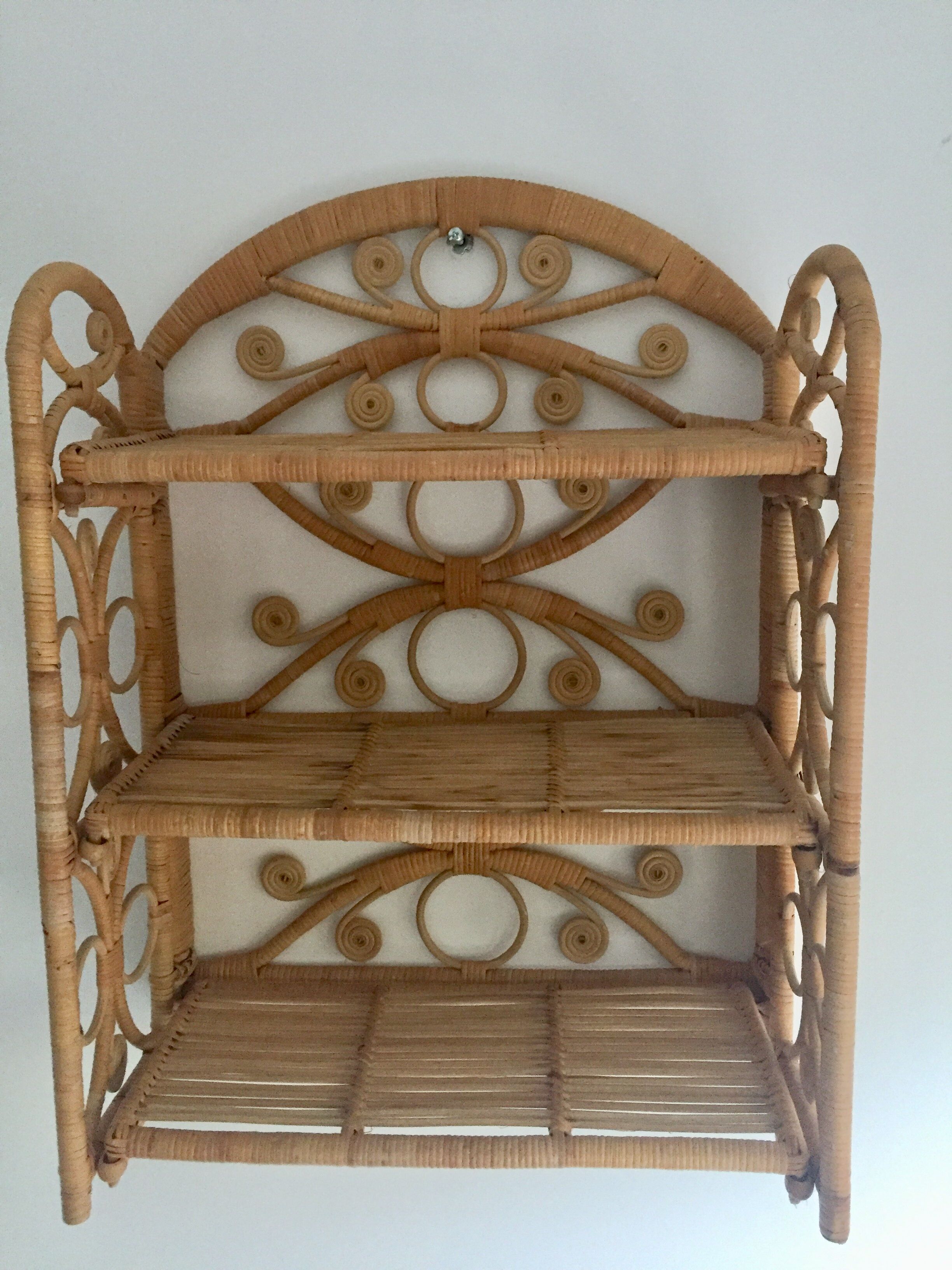 Etagere rotin peacock vintage