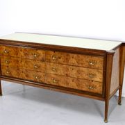Buffet, cabinet Art Déco vintage italien en noyer foncé