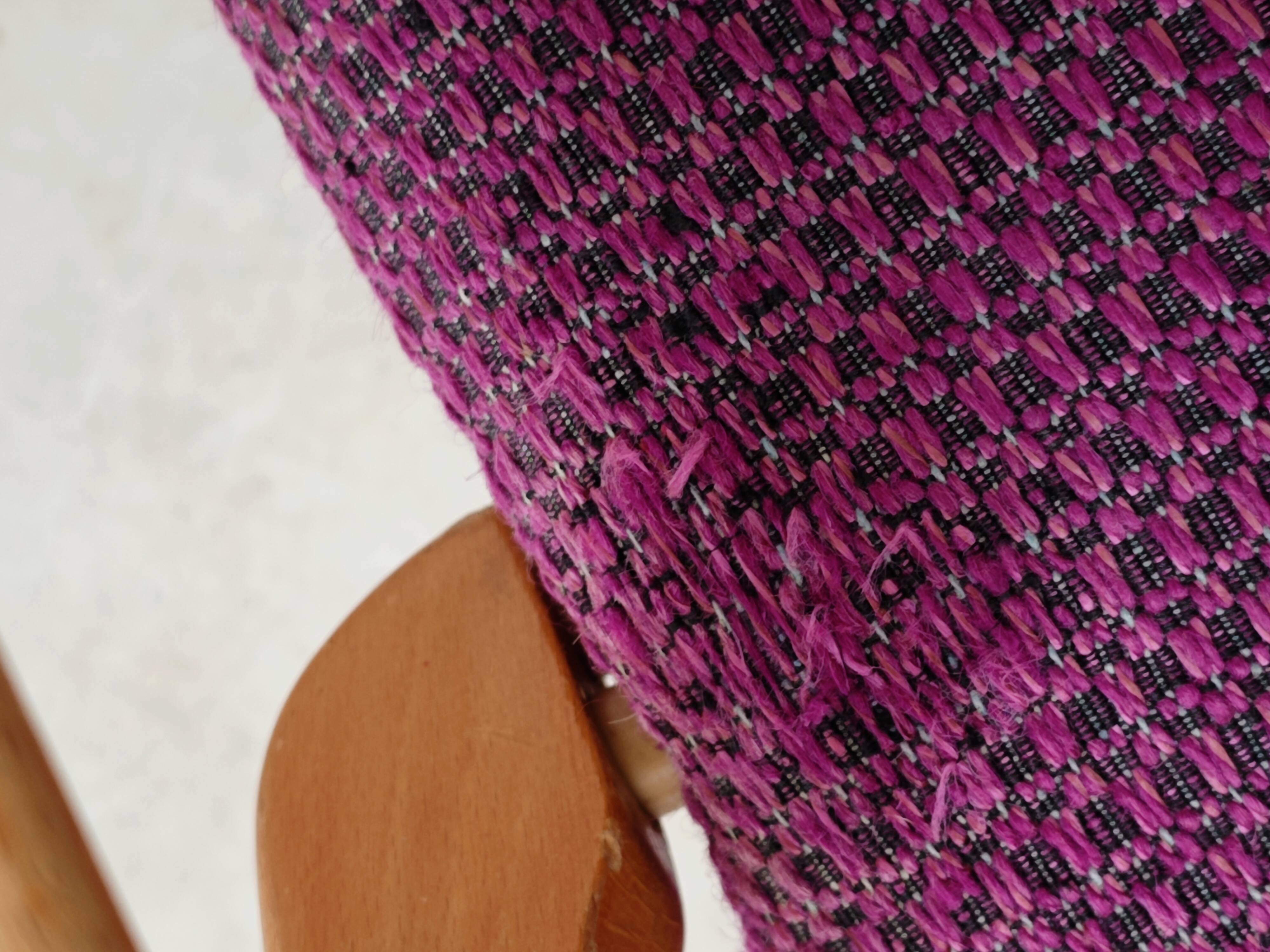 Pair of 6953 purple armchairs by Jaroslav Smidek for TON (Thonet)