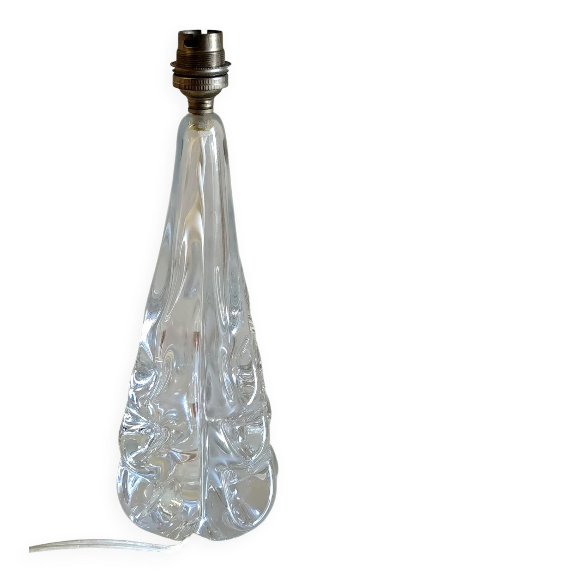 Table lamp base in crystal J.B. France - mid 20th century