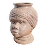 Ceramic face cachepot vase