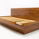 Mid century sofabed in walnut by Jindrich Halabala for UP Zavody, 1950´s