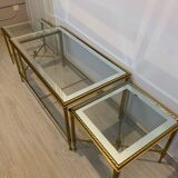 Vintage brass and glass nesting table