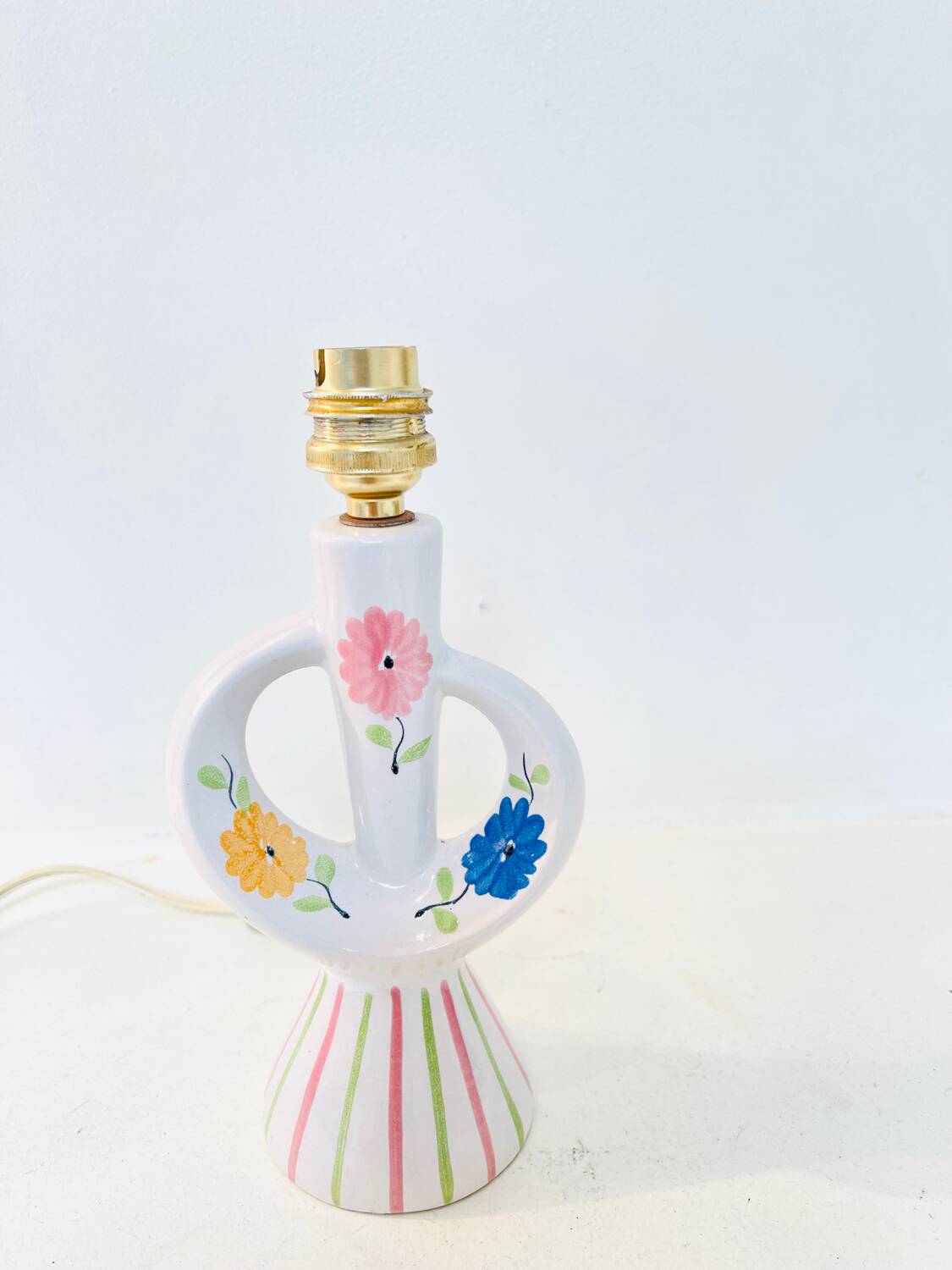Small floral ceramic lamp – 1950s