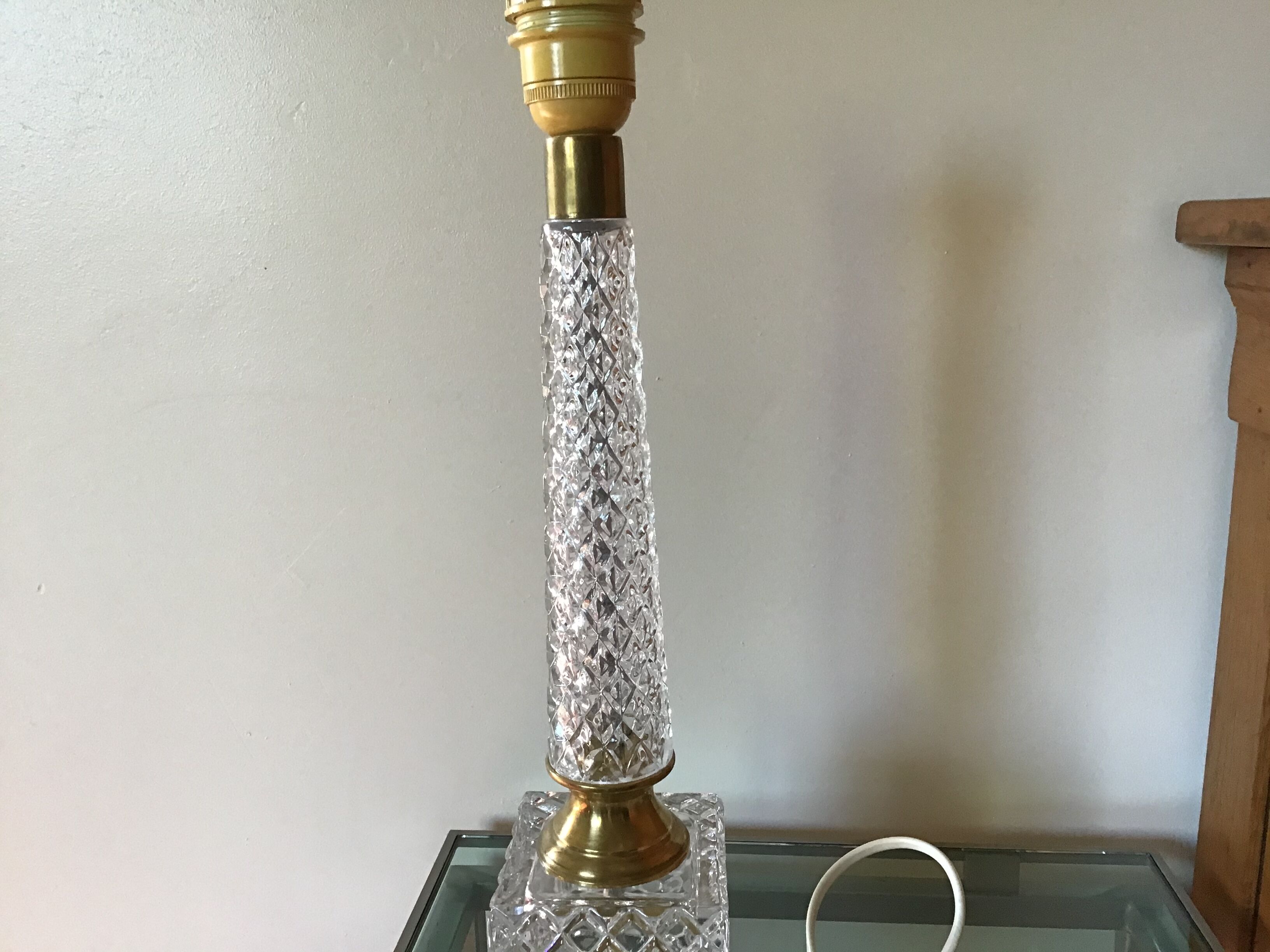 Brass and crystal lamp foot
