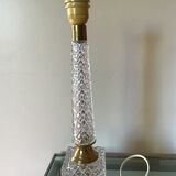 Pied de lampe en laiton et cristal