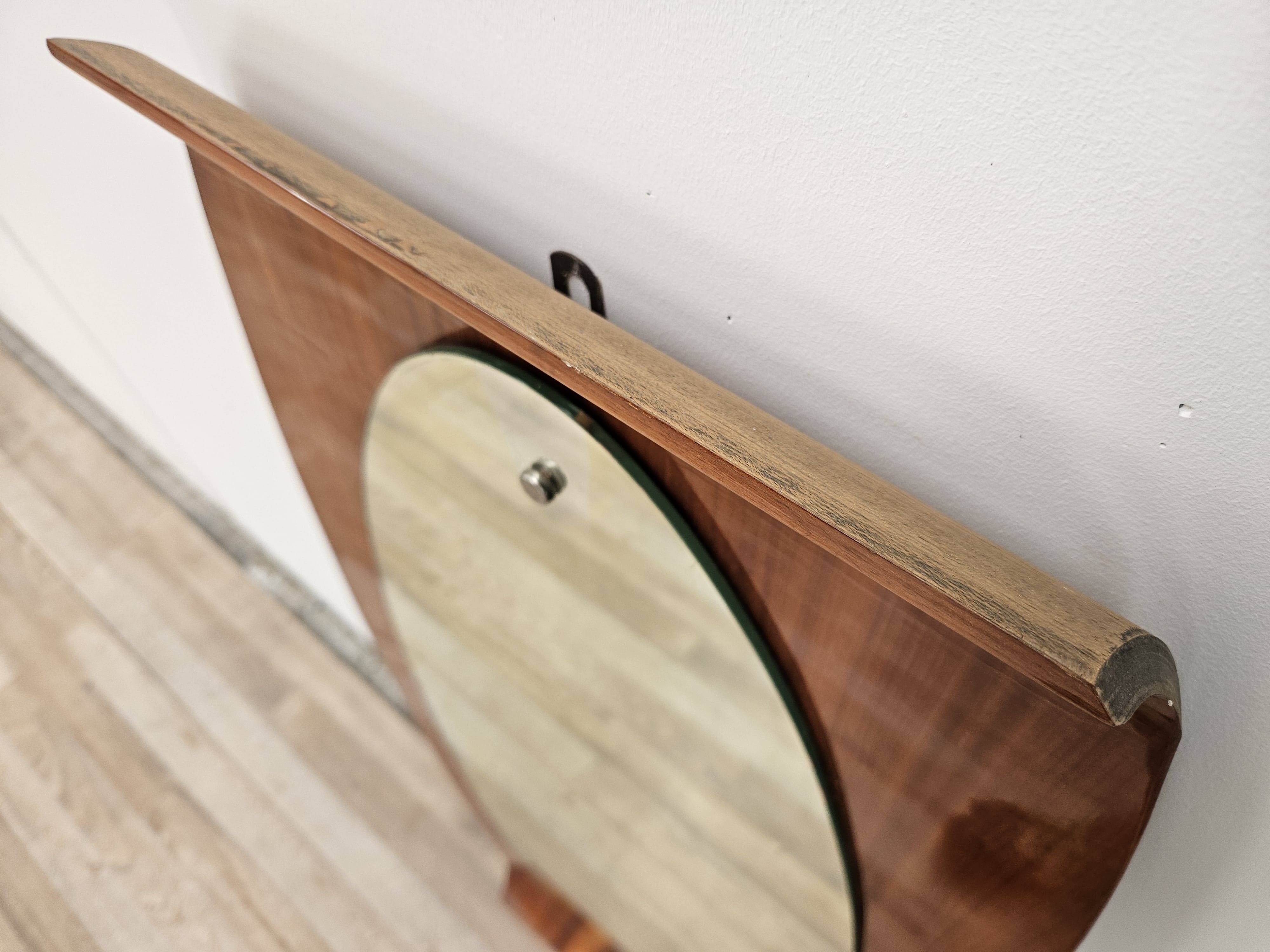 Curved plywood wall mirror by Campo e Graffi, 1960s