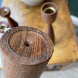 Scandinavian vintage teak candle holders