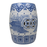 Ceramic stool/side table with oriental design. 1970-1980