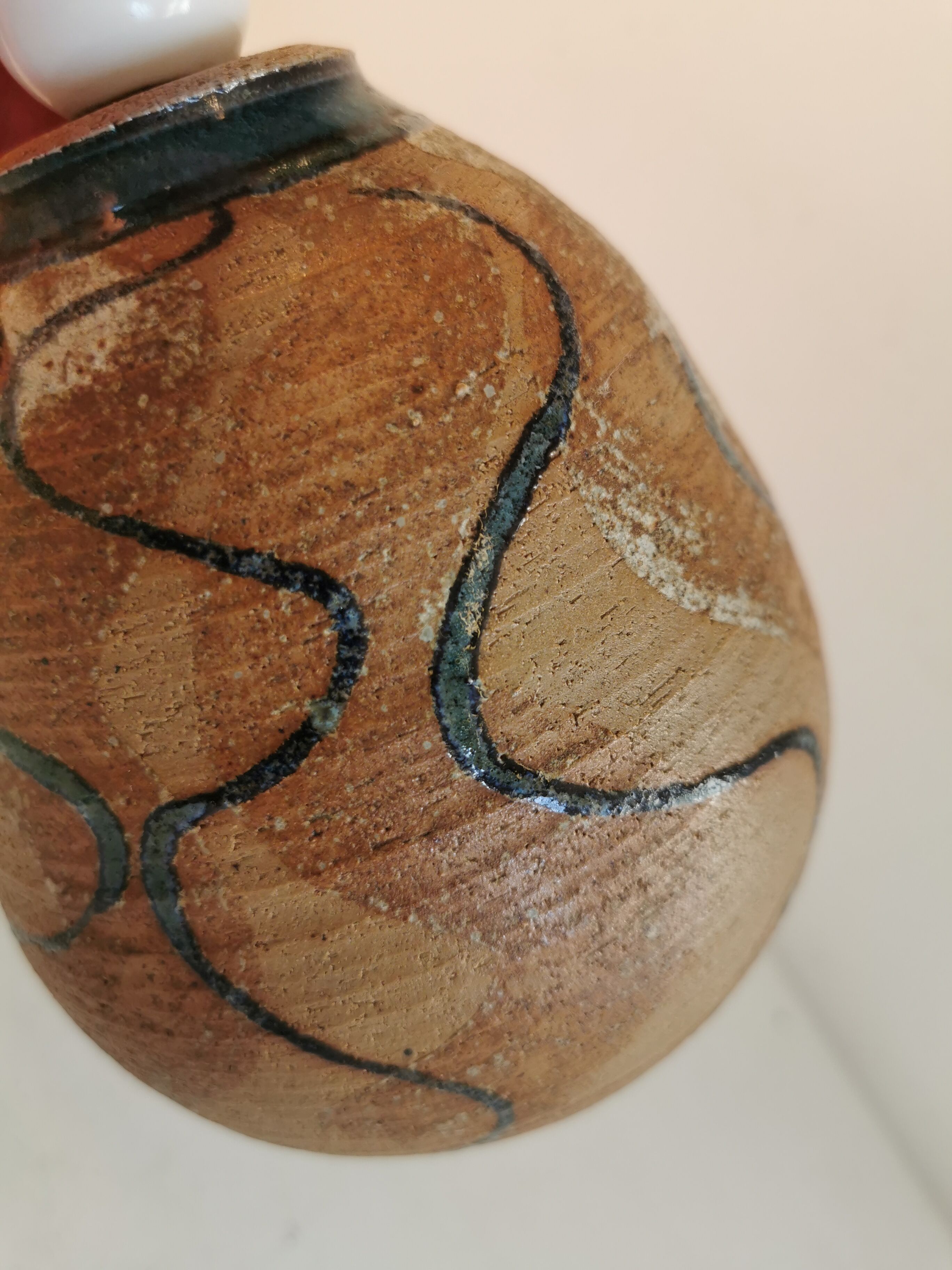 Ceramic table lamp, designed by Marie for Hjort ceramics Denmark (stamped at the bottom) 1970s