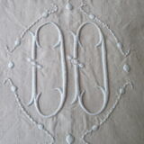 Old sheet in mestizo bis monogrammed DD with days