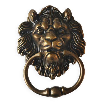 Antique Lion Head Door Knocker/Knocker, with Antique Bronze Patina 16 x 12 cm
