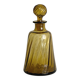 Twisted amber glass carafe