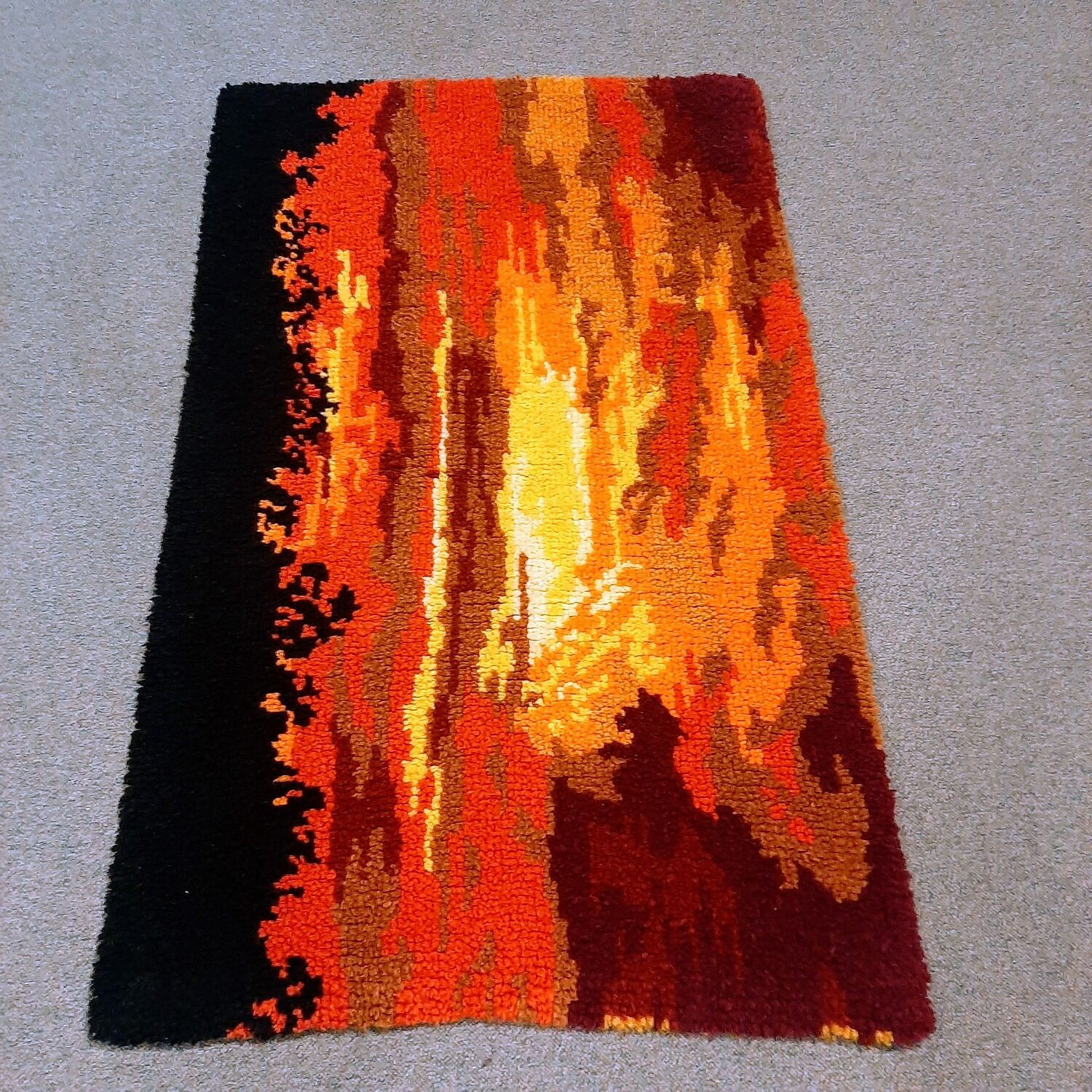 Tapis scandinave en laine années 1970