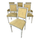 Série de 6 chaises de style Louis XVI laquée blanc circa 1900