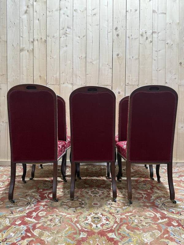 Suite de 6 chaises époque Napoléon III en acajou