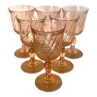 Rosaline water glasses - Luminarc - Arcoroc - vintage