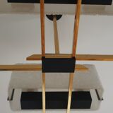 Arlus chandelier 4x2 brass lights prespex 1950/1960 vintage